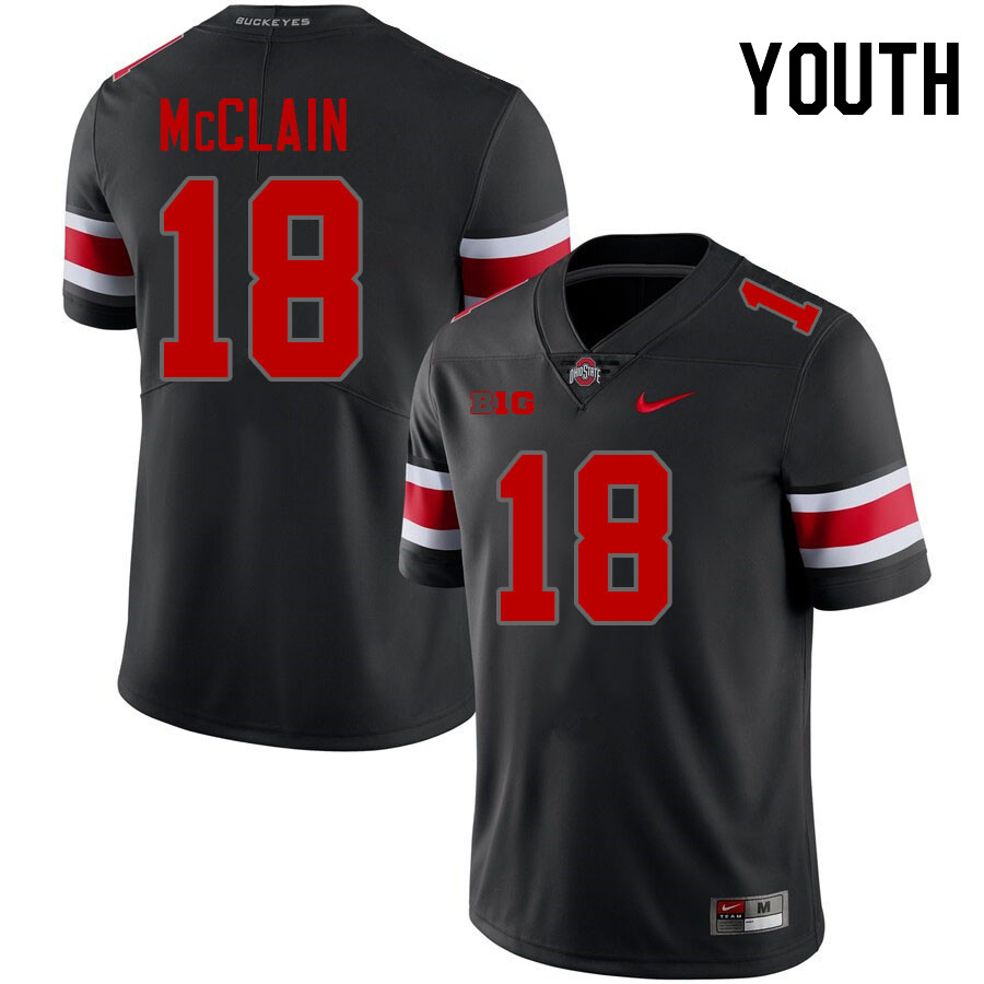 Youth #18 Jaylen McClain Ohio State Buckeyes College Football Jerseys Stitched-Blackout